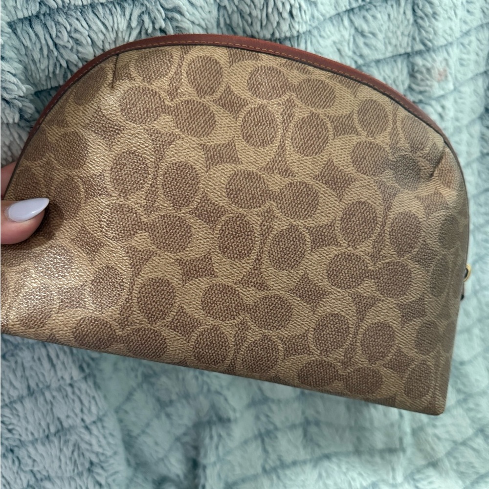 Coach Burgundy and Brown Leather Bag